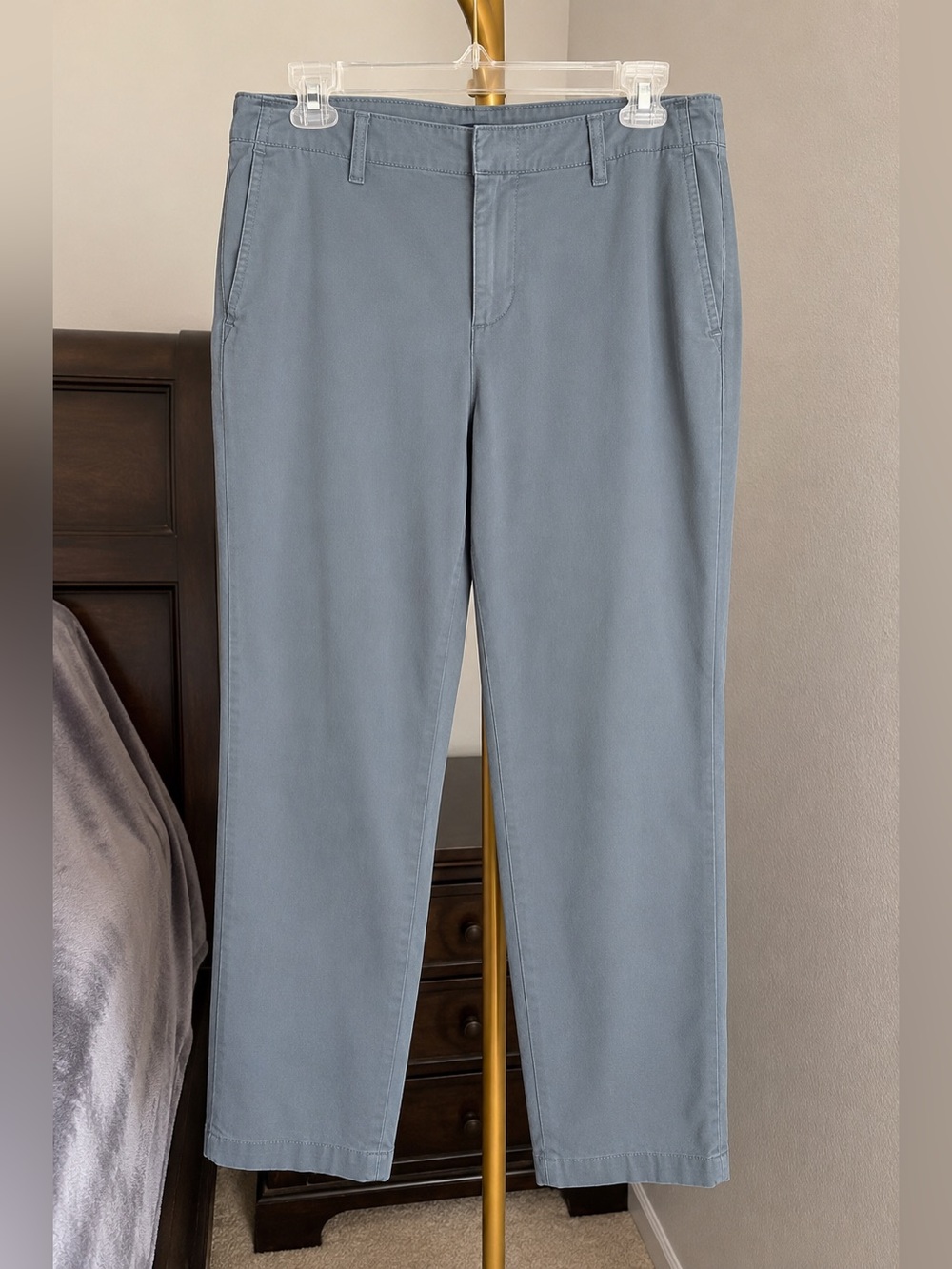 GAP Slim Ankle Chino Pants Women’s Size 12 Steel Blue Stretch Cotton
